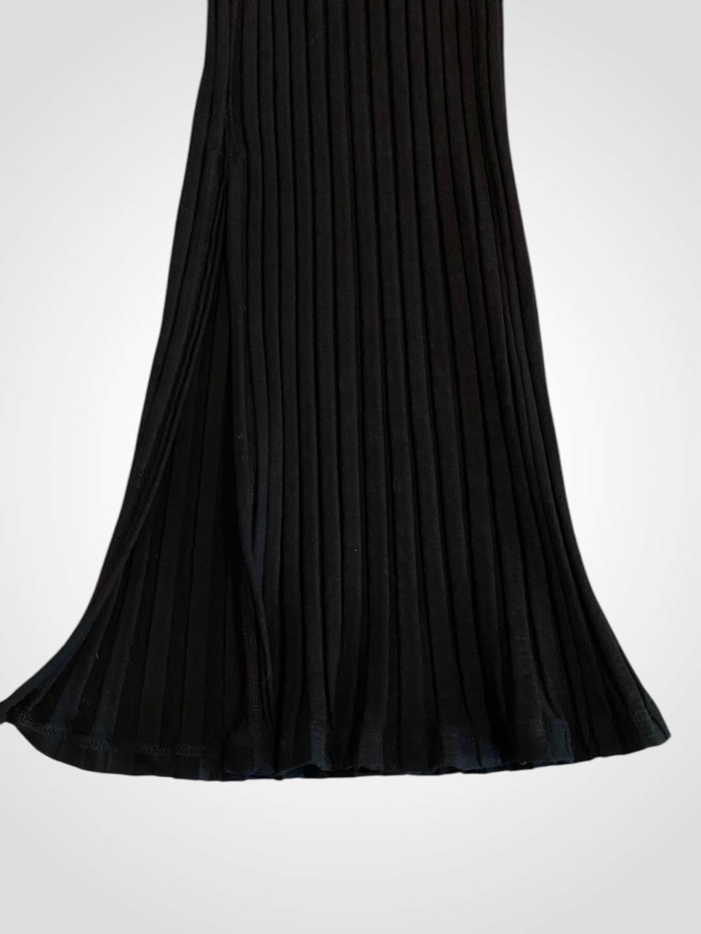Eileen Fisher Black Ribbed Wide-Leg Cropped Pants with Side Slits NWOT Size M - Picture 9 of 14